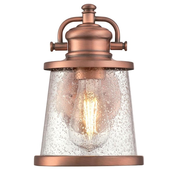Westinghouse Fixture Wall Outdoor 60W Emma Jane Washed Copper Clear Seeded Glass 6361000 - main